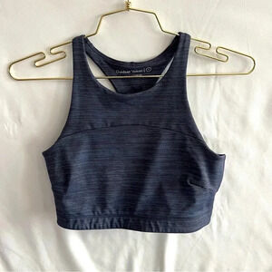 Outdoor Voices Tech Sweat Top Size Small Multi Navy Blue Long Line Sport Bra